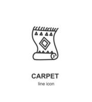 Turkish Carpet Sign Thin Line Icon Emblem Concept. Vector