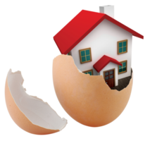 House inside egg shell png