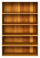 Bücherregal aus braunem Holz png