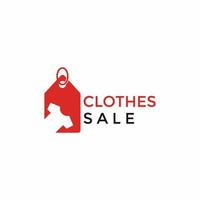 clothes with Price Tags for shop sale logo design vector