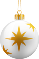 adorno de bolas de navidad de oro png