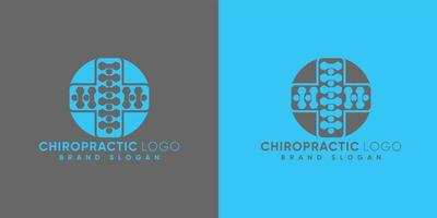 logotipo de quiropráctica con signo de médico vector premium de estilo moderno