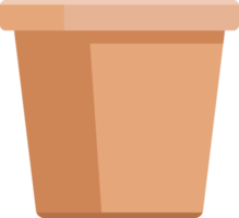maceta marrón color plano png