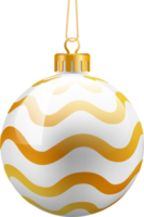 adorno de bolas de navidad de oro png