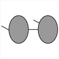 Vector, Image of round glasses, Black and white color, with transparent background vector