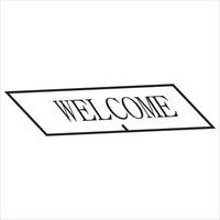 Vector, doormat, black and white, with transparent background vector