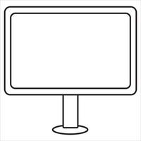 Vector, Image of computer, Black and white color, with transparent background vector