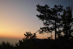 Beautiful sunset time from Phu kradueng national park, Thailand. photo