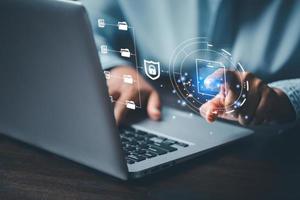 Online documentation database and process automation to efficiently manage files,  staff working with Document Management System DMS, Corporate business technology. Cognition on modern management. photo
