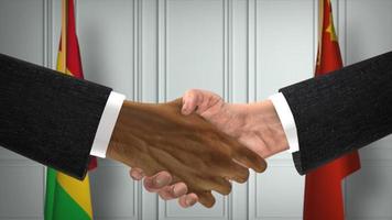 Mali and China Officials Business Meeting. Diplomacy Deal. Partners Handshake photo