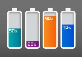 Digital Battery with Percentage Info-graphics element vector