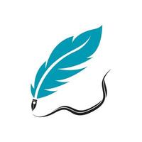 Feather quill design icon and logo illustration vector