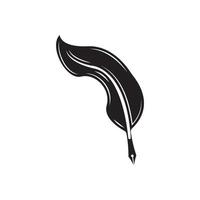 Feather quill design icon and logo illustration vector