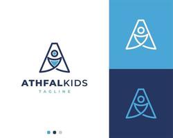 Letter A and Kids Logo Template vector