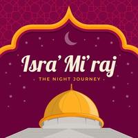 banner greeting Isra Miraj day of the Prophet Muhammad vector