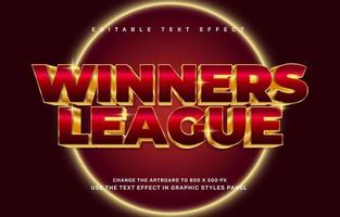 Winners League editable text effect template vector