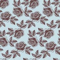 Roses seamless pattern for textile, pastel blue color background vector