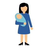 Mother with baby flat icon on white background for web design, mobile app vector