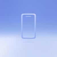 3d abstract Mobile phone with  blue background. Vector illustration.