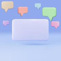 3d Empty popup with speech bubbles. Vector illustration.