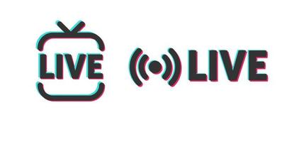 transmisión en vivo en el icono de las redes sociales. símbolo de transmisión en línea en plataformas digitales. vector