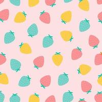 Vector seamless pattern with colorful strawberries