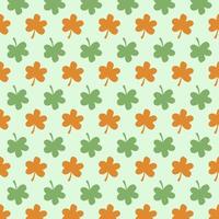 Vector seamless pattern with brown and green leaves