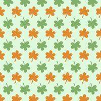 Vector seamless pattern with brown and green leaves