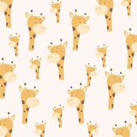 Cute giraffes on seamless pattern vector