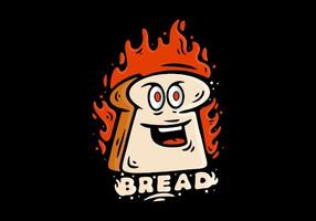 Mascot character of a bread and fire vector