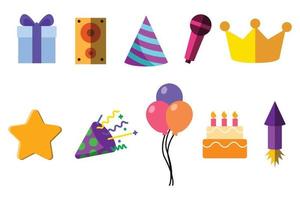 Party, Birthday, Holidays Icon Set vector