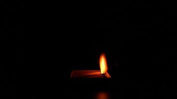 Tongues of Flame from Burning Matchbox on a Black Background. Fire Super Slow Motion. video