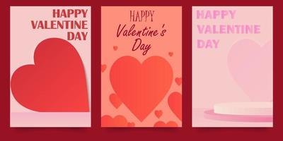 happy valentine's day vertical modern simple minimalist poster vector illustrations EPS10