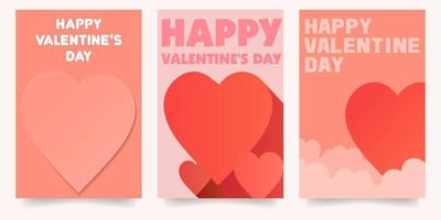 happy valentine's day design vertical modern simple minimalist poster vector illustrations EPS10