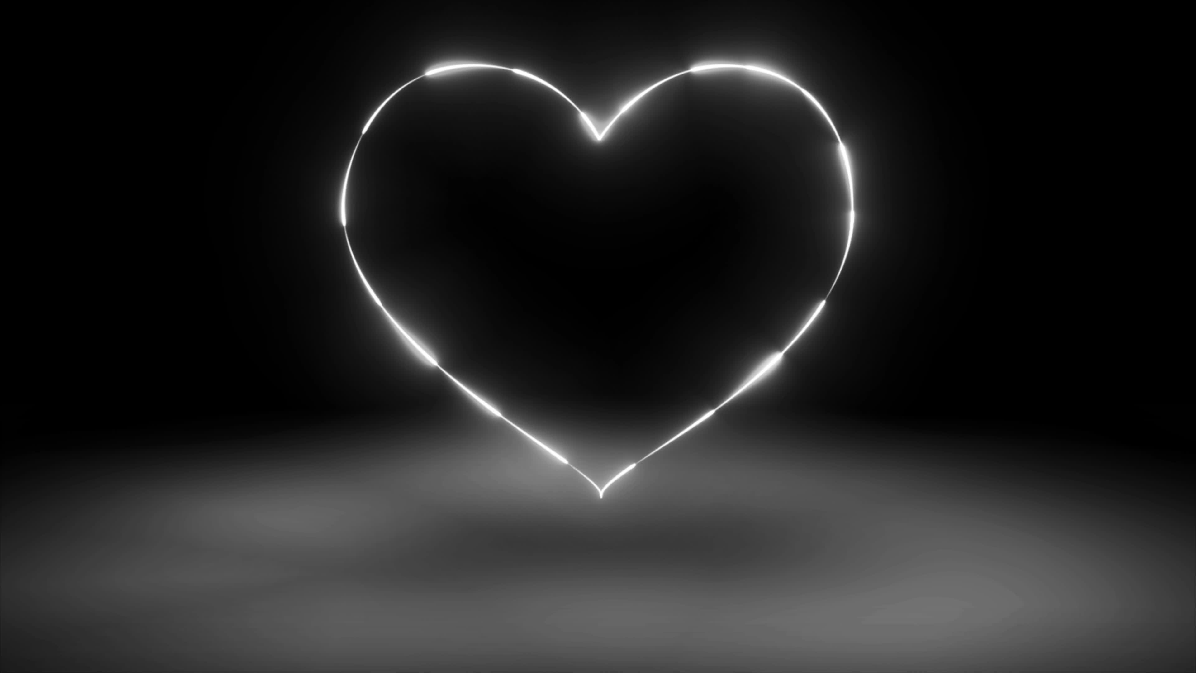 Neon Heart Shape Animation With 3d Floor. Glowing Heart Shape Neon Animation  On Black Background. Neon Heart Shape Animation Background. Romantic Heart Animation  Background. Neon Heart Icon Shape 18927777 Stock Video at
