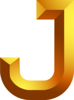 estilo de cor de ouro do alfabeto png