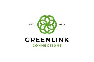 logotipo de nudo de círculo de patrimonio orgánico verde vector