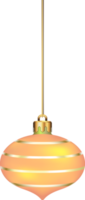 ornements de boules de noël suspendus à du fil d'or png