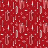 magical crystals and mystical gems seamless pattern vector