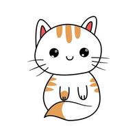 Ilustración de icono de vector de dibujos animados lindo gato