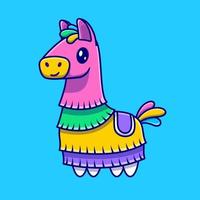 Ilustración de icono de vector de dibujos animados lindo caballo piñata. concepto de icono de recreación animal vector premium aislado. estilo de dibujos animados plana