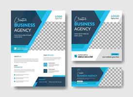 Business agency flyer design template, social media post and facecook cover design. vector