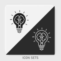 icono de bombilla de idea de conocimiento en vector