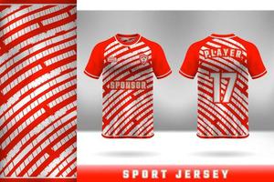 Red color jersey template design for sport uniform vector