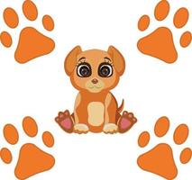 Cute cartoon puppy. Funny dog. Vector illustration for kids.