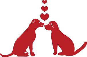 Two dogs love and effect vector