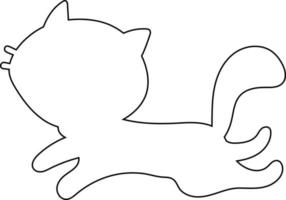 Outline of a cat, pet. vector