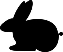 An illustration of a silhouette of a rabbit in black. vector