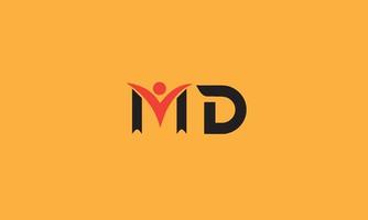 MD M D Letter Logo Design vector