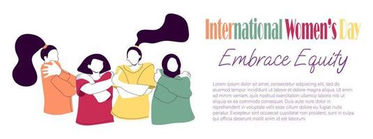 abrazar la equidad fondo de vector de día internacional de la mujer